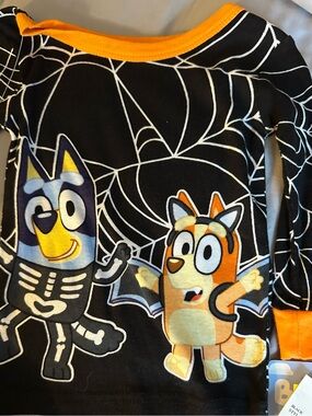 Bluey Kids Halloween Long-Sleeve Top in Black & Orange